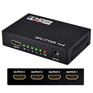 SPLITTER HDMI 1X 4 PUERTOS REPETIDOR 1080P 4K 3D