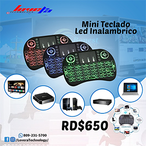 Mini Teclado Inalambrico Touchpad Smart TV Luces LED