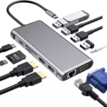 HUB TIPO C  12 EN 1 4-PUERTO USB  + READER + HDMI + VGA + LAN
